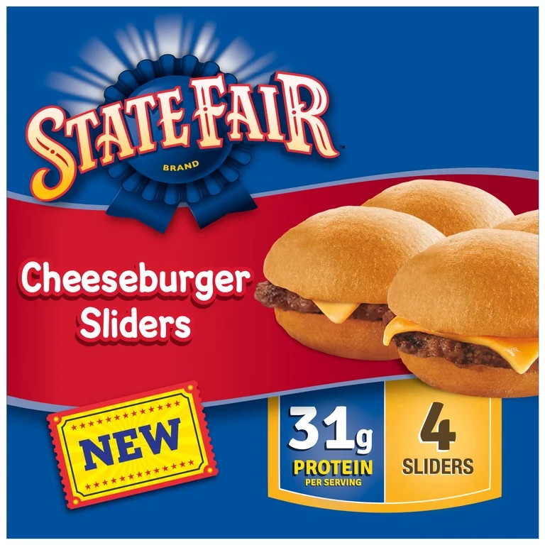 State Fair Cheeseburger Sliders, Fully Cooked, 4 Count, 9.76 oz (Frozen) | Walmart (US)