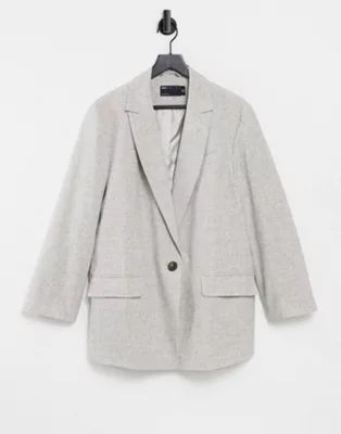 ASOS DESIGN slubby linen jacket in brown | ASOS (Global)