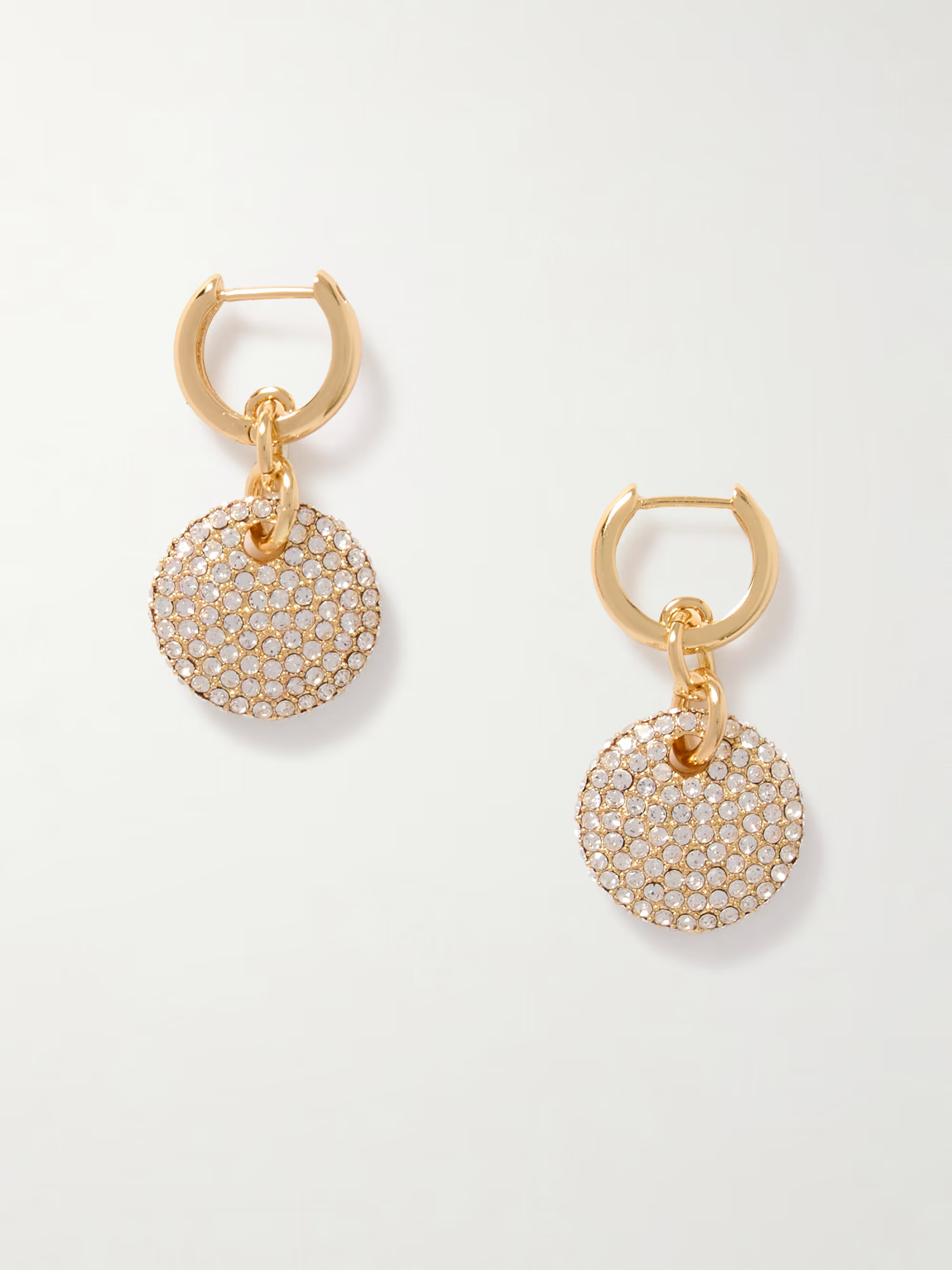 The Pavé Lentil gold-tone crystal hoop earrings | NET-A-PORTER (UK & EU)