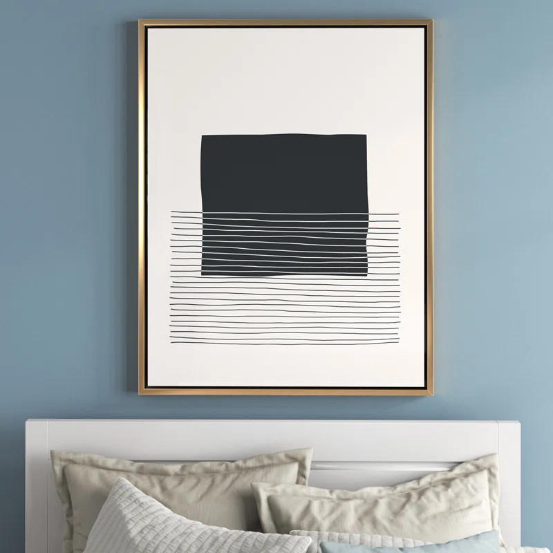 Kiro Minimal Geometric Lines And Squares VIII - Floater Frame Minimalistic on Canvas | Wayfair North America