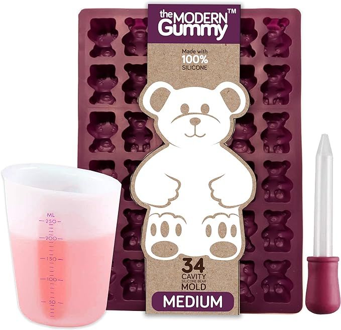 Medium Sized Silicone Gummy Bear Making Kit by The Modern Gummy with dropper and silicone measuri... | Amazon (US)