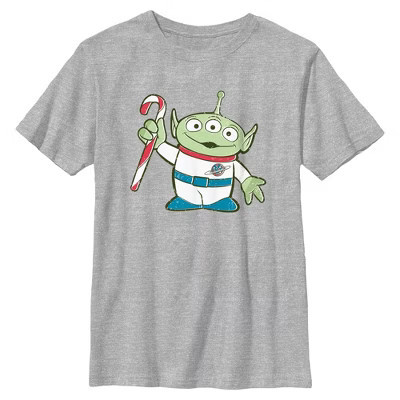 Boys Toy Story Alien And Candy Cane T Shirt - Sport Grey - Medium | Target