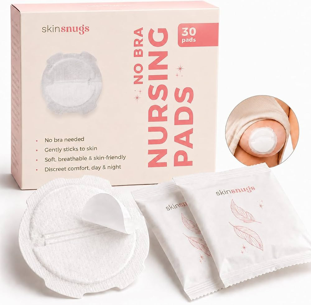 Braless Nursing Pads Disposable, Stick to Skin Overnight Breast Pads for Leaking Milk, Stay Dry N... | Amazon (US)