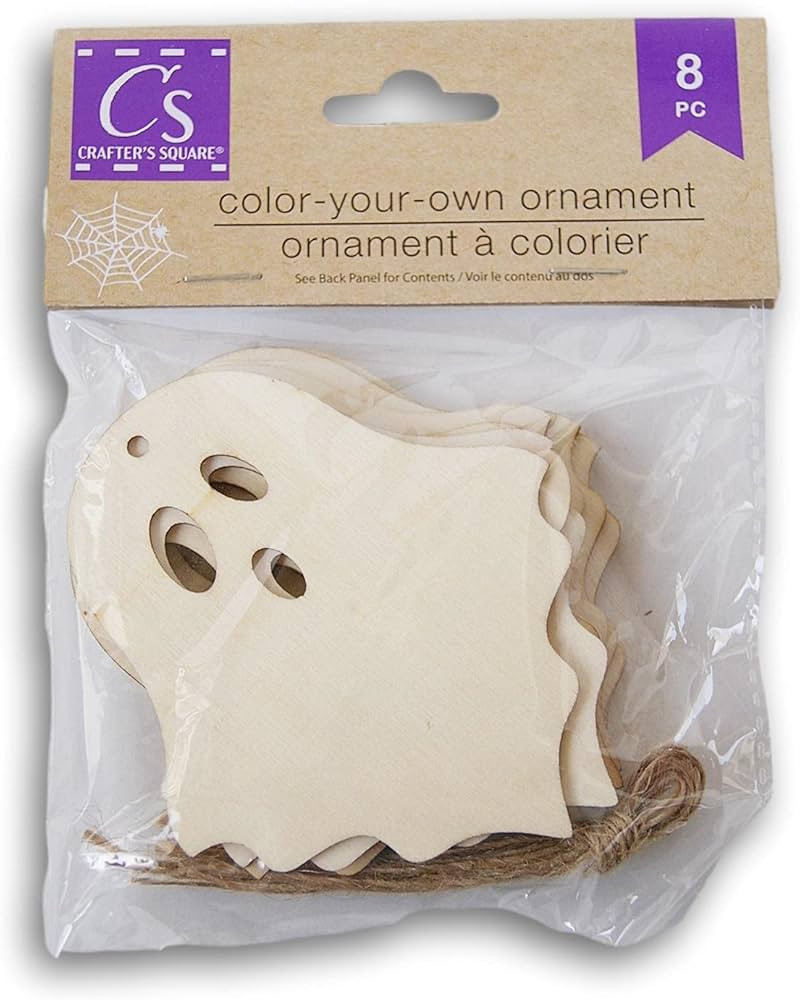 Spooky Town Wood Cutout Color-Your-Own-Ornament Halloween Craft - 3.5 Inches Tall - 8 Pieces with... | Amazon (US)