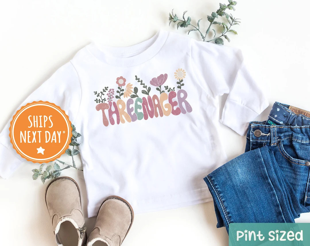 Threenager Birthday Toddler Shirt - Retro Funny Third Birthday Kids Shirt - 3rd Birthday Gift | Etsy (US)