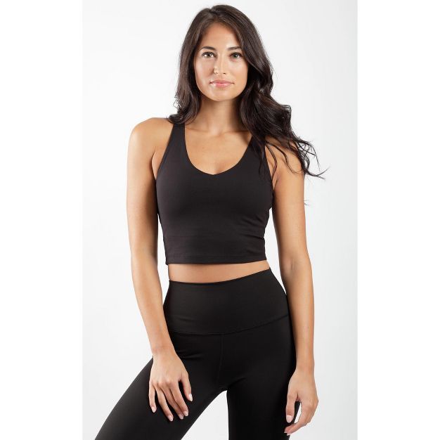 90 Degree by Reflex Womens Fitted V Neck Cropped Tank Top | Target
