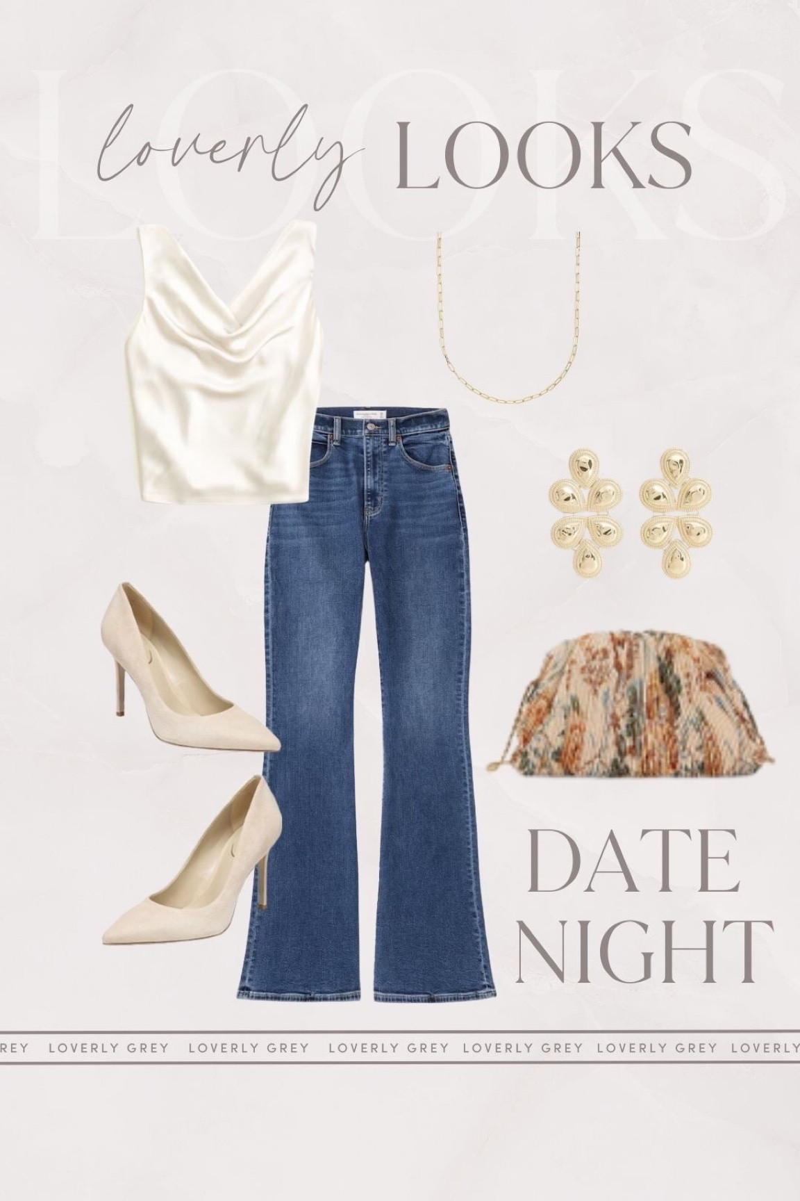 Loverly Grey date night outfit idea. Gorgeous satin top and floral clutch! On sale this weekend 👏

#LTKSeasonal #LTKstyletip #LTKworkwear