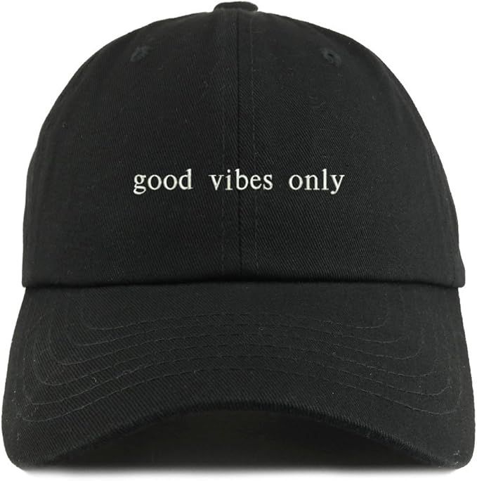 Trendy Apparel Shop Good Vibes Only Embroidered Low Profile Soft Cotton Dad Hat Cap | Amazon (US)