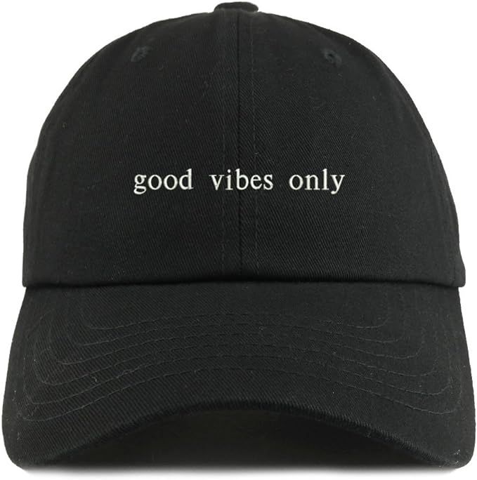 Trendy Apparel Shop Good Vibes Only Embroidered Low Profile Soft Cotton Dad Hat Cap | Amazon (US)