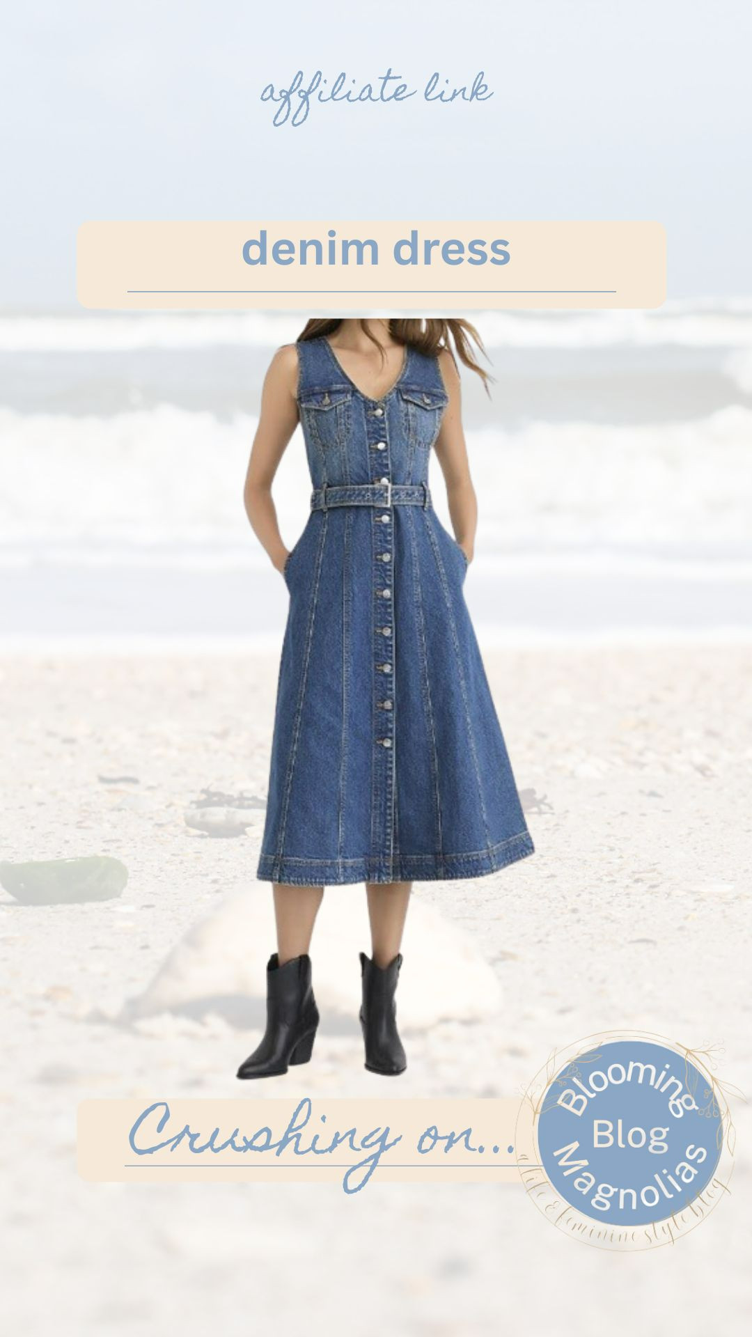 This denim dress is gorgeous and only $65! Free shipping this weekend! 

 