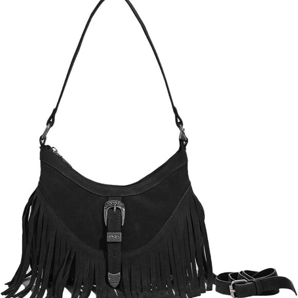 Stylish Black Vegan Leather Fringe Bag – Perfect Mini Crossbody for Women | Poshmark