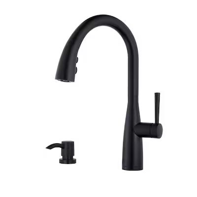 Pfister Raya Black 1-Handle Deck-Mount Pull-Down Handle Kitchen Faucet (Deck Plate Included) Lowe... | Lowe's