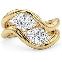 Coolkin 14K Gold/Silver Plated Stackable Engagement Rings Set for Women Trendy Wave Design Cubic ... | Amazon (US)
