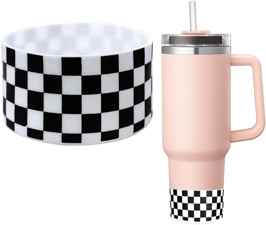 GENLEAS 1 PCS Checkered pattern Protective Silicone Boot for Stanley Tumbler 20oz-40oz, for Hydro... | Amazon (US)