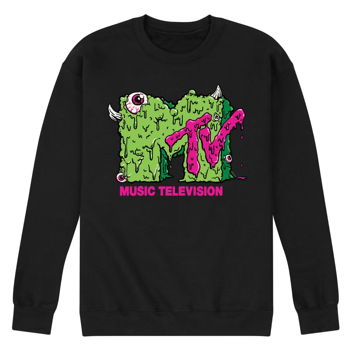 Men's - MTV - Halloween Slime Monster Logo Graphic Fleece Sweatshirt | Target