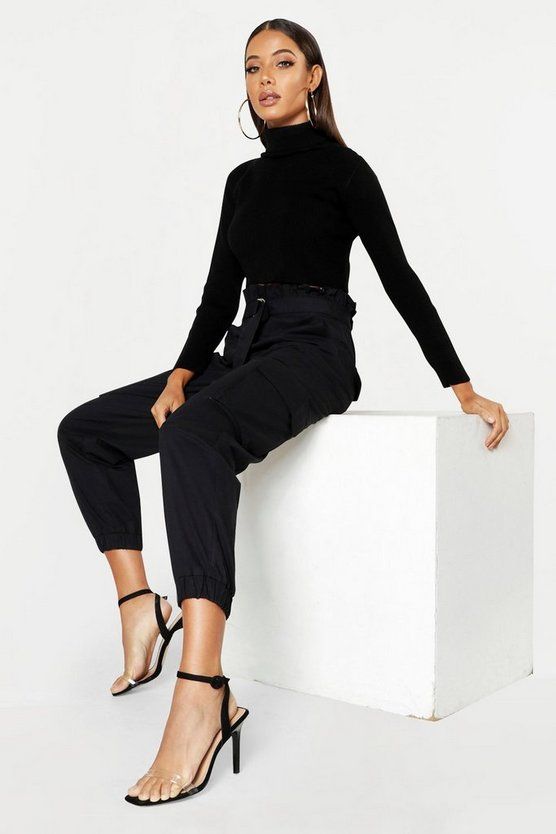 Paperbag D-Ring Belted Cargo Pants | Boohoo.com (US & CA)