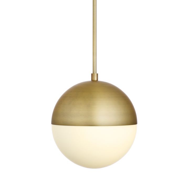 Powell LED 10" Aged Brass Globe Pendant | Lights.com