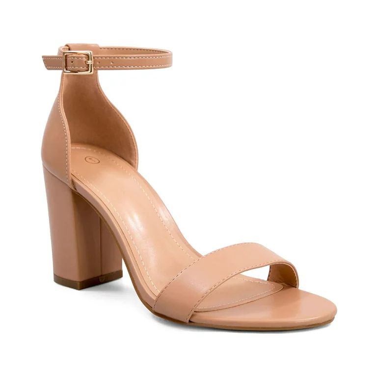 Mysoft Women's Chunky Block Heels Sandals Women Dress Shoes(Brown,Size 10) - Walmart.com | Walmart (US)