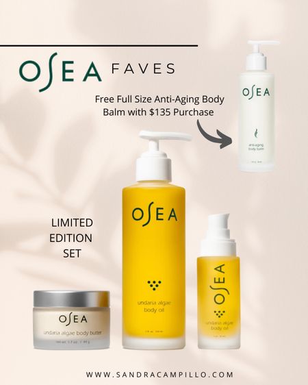 Limited edition clean beauty set from Osea Malibu + get a FREE full sized body balm with $135 purchase. Sale ends today! Recently purchase the set and now I have the exfoliating scrub, ocean eyes, firming eye cream, hyaluronic acid serum, and body balm on the way. Love Osea for their sustainability, clean, vegan, cruelty-free and non-toxic products. Worth every penny. Their anti-aging products are priceless. 🙌🏼 #cleanbeauty #plantbased #beautysale #antiaging

#LTKbeauty #LTKsalealert #LTKunder100