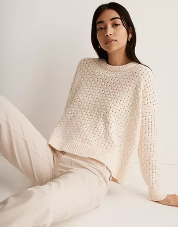 Basketweave-Stitch Sweater | Madewell