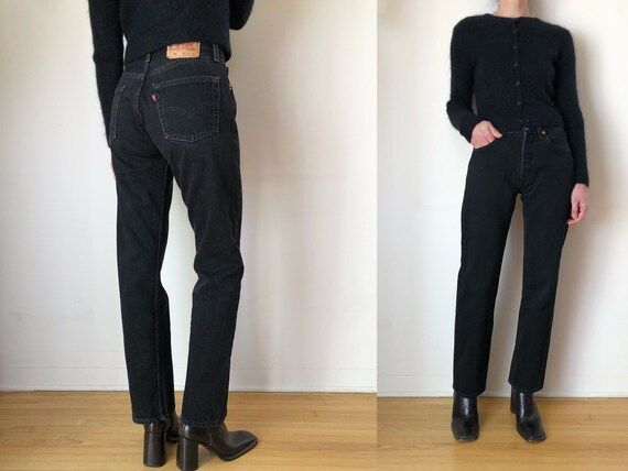 1990s Vintage Levis 501 Black Jeans 90s Made in USA Denim S M | Etsy | Etsy (US)