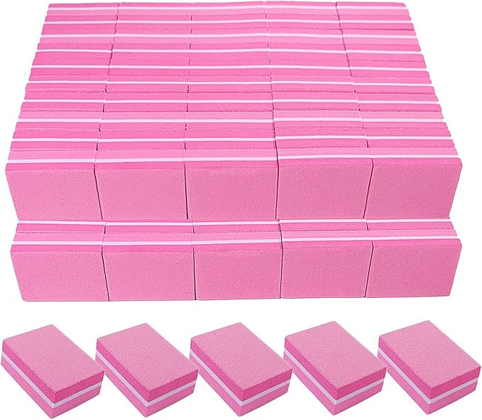 180/240 Grit Nail Buffers (100 Pack), mini Buffer Block Nail File for Acrylic Nails and Natural N... | Amazon (US)