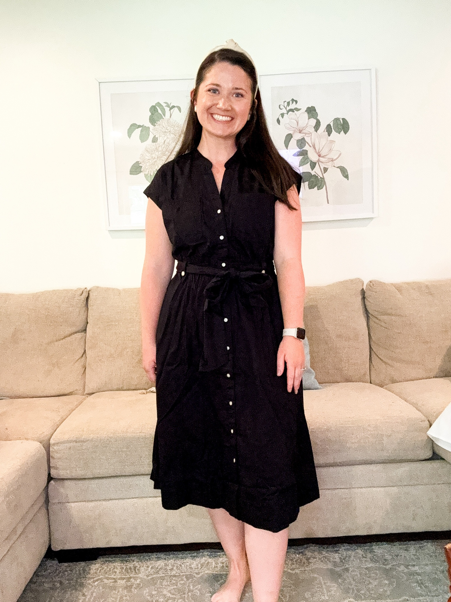 Black midi dress. Work dress. Work outfit. Summer dress 