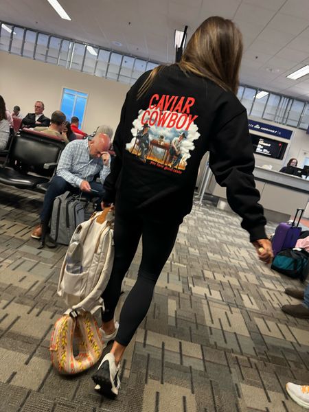 Travel outfit to Nashville 
Wearing medium (size up in sweatshirt) 

#LTKtravel #LTKshoecrush #LTKstyletip