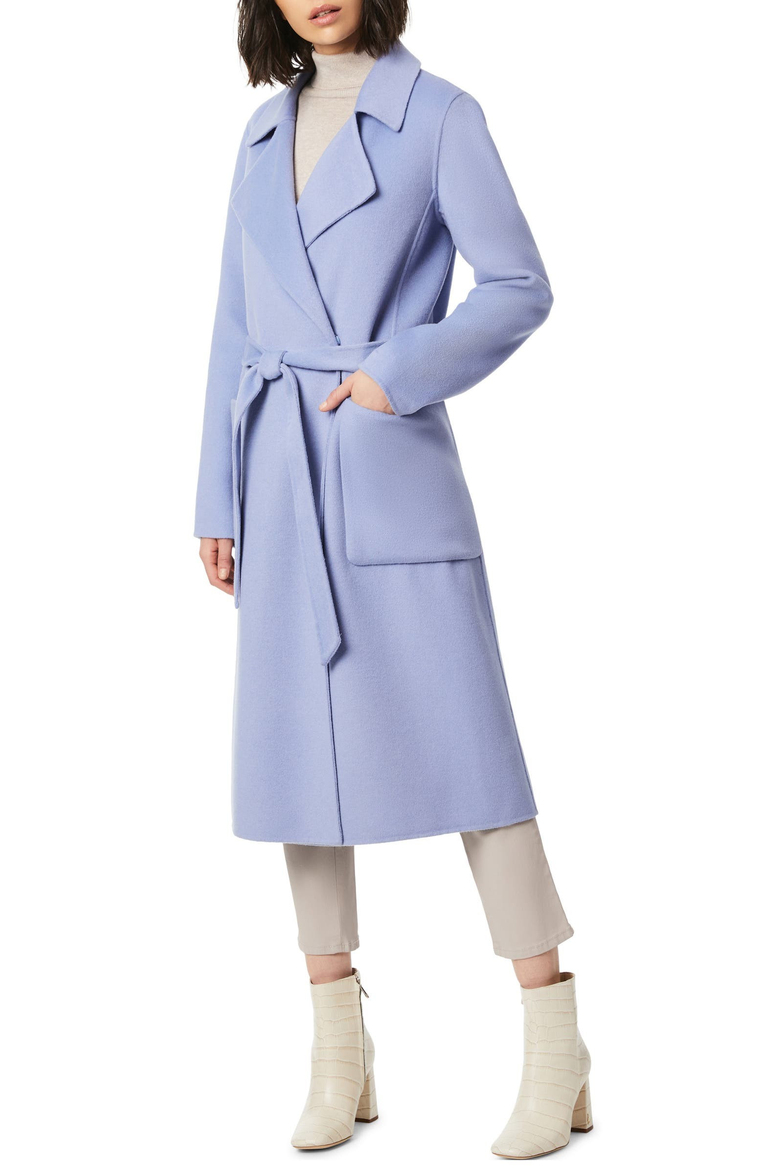 Belted Double Face Wool Blend Wrap Coat | Nordstrom