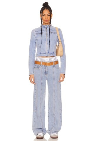 LIONESS Dawson Wide Leg in Washed Blue from Revolve.com | Revolve Clothing (Global)
