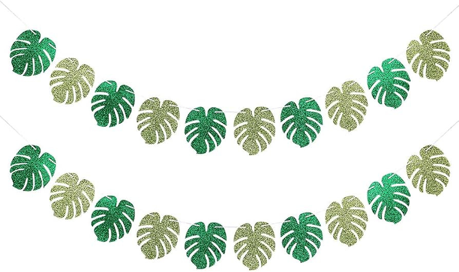 Tropical Palm Leaves Banner Hawaiian Tropical Leaves Banner, Luau Beach Bachelorette Party Banner... | Amazon (US)