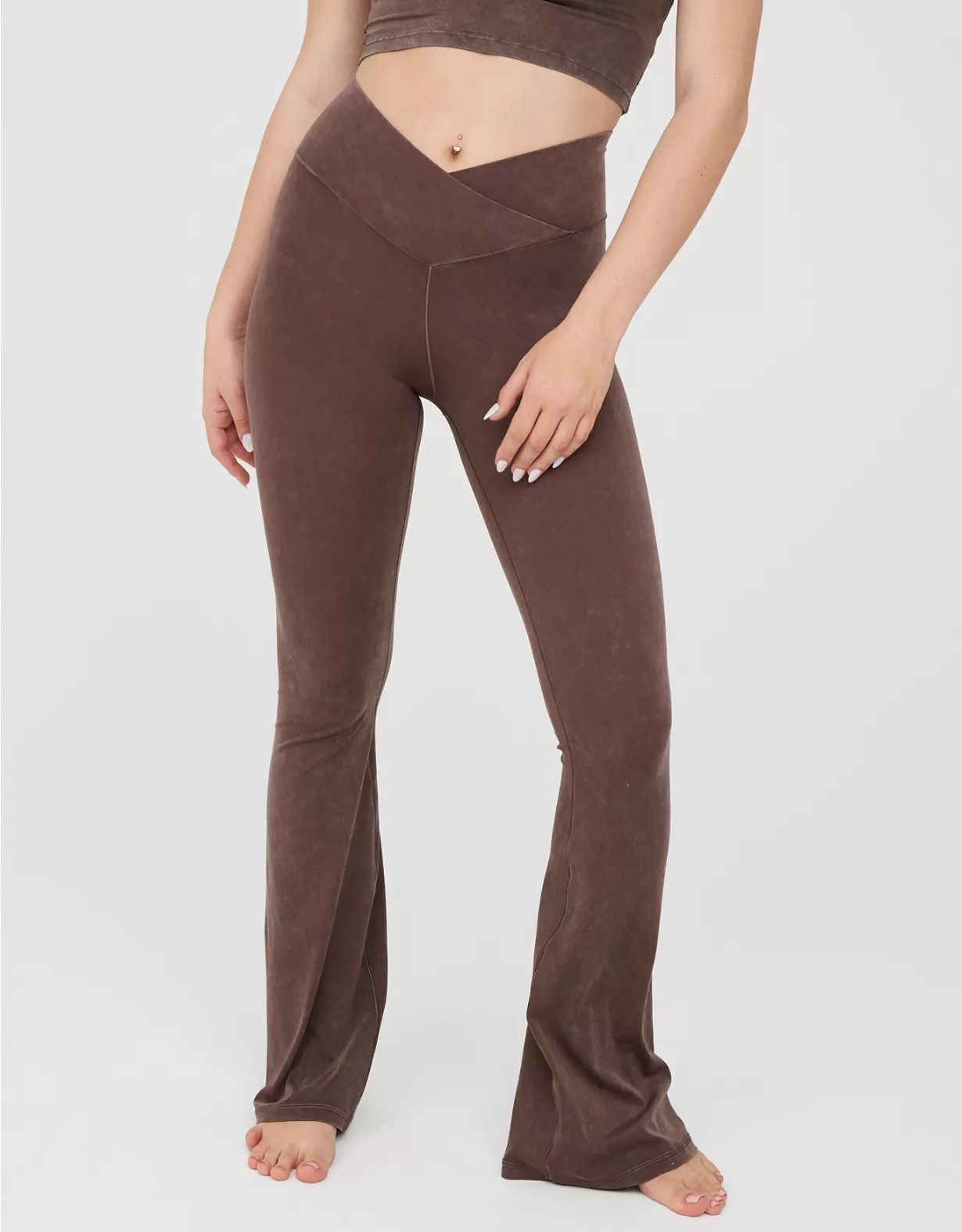 OFFLINE By Aerie Real Me Double Crossover Flare Legging | Aerie