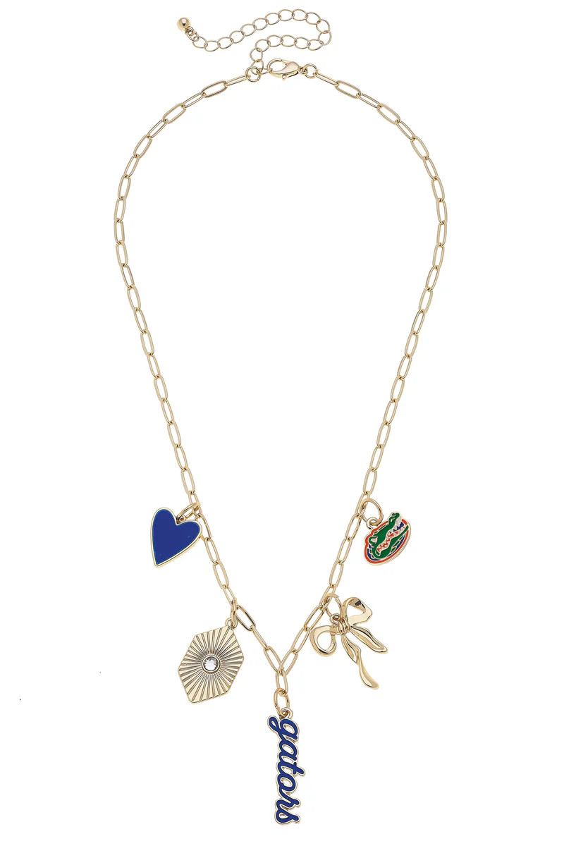 Florida Gators Paper Clip Charm Collector Necklace in Shiny Gold | CANVAS