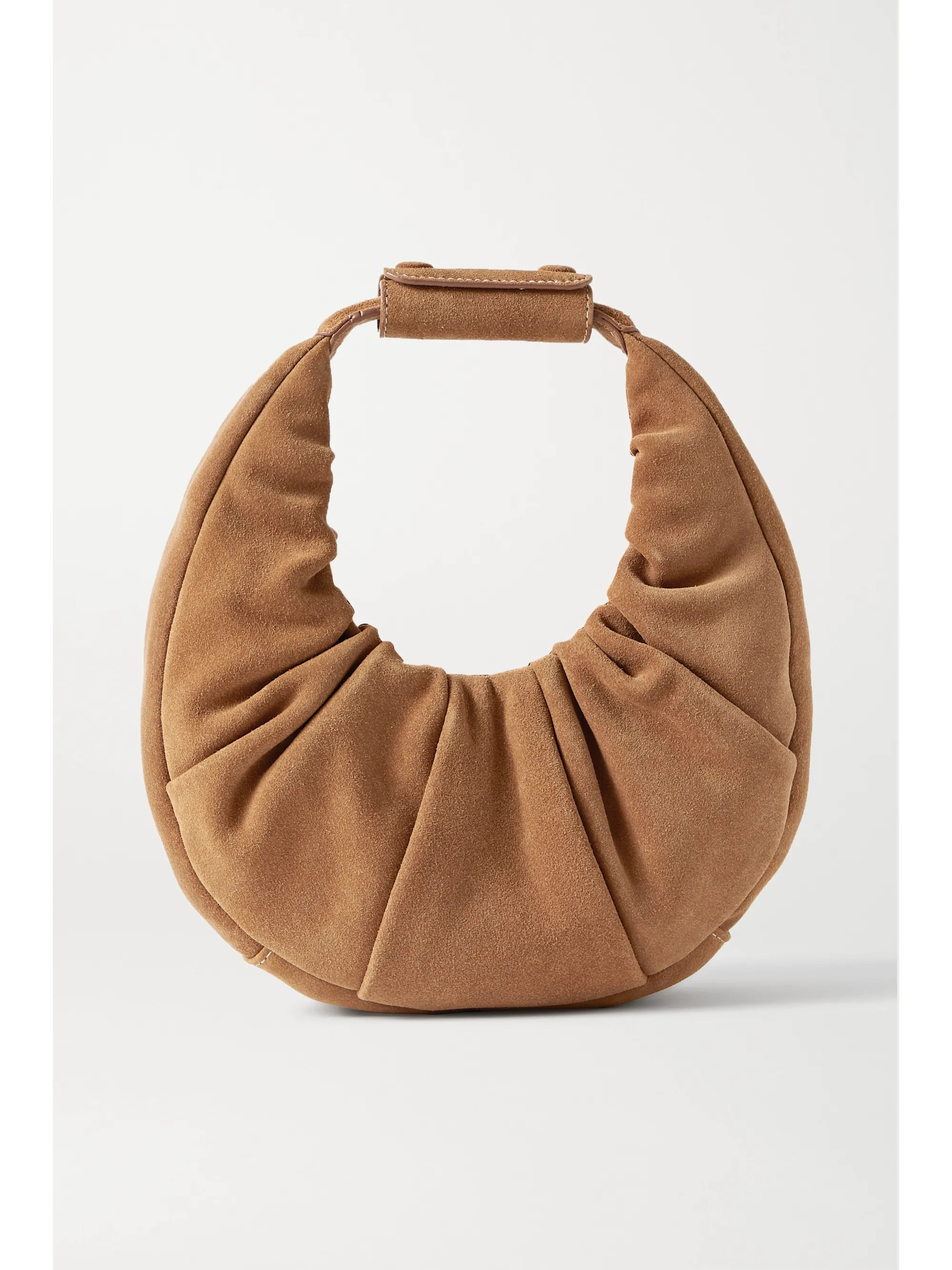 Brown Moon mini ruched suede tote | STAUD | NET-A-PORTER | NET-A-PORTER (UK & EU)