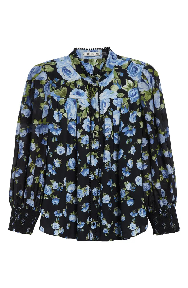 Cora Floral Voluminous Sleeve Shirt | Nordstrom