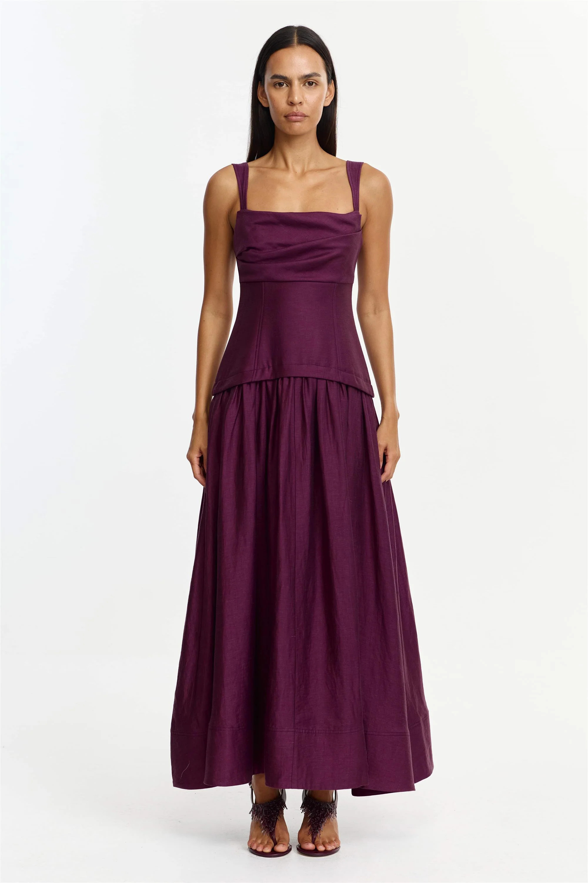 Reeve Maxi Dress in Fig Purple | Acler