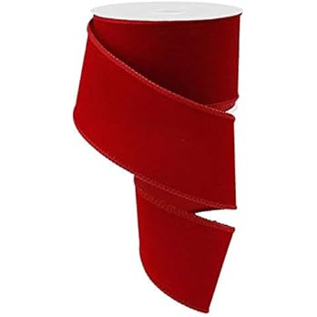 Wired Ribbon 2.5 Inches X 10 Yards Red Outdoor Velvet for Wreaths, Floral Arrangements, Gift Wrap... | Amazon (US)