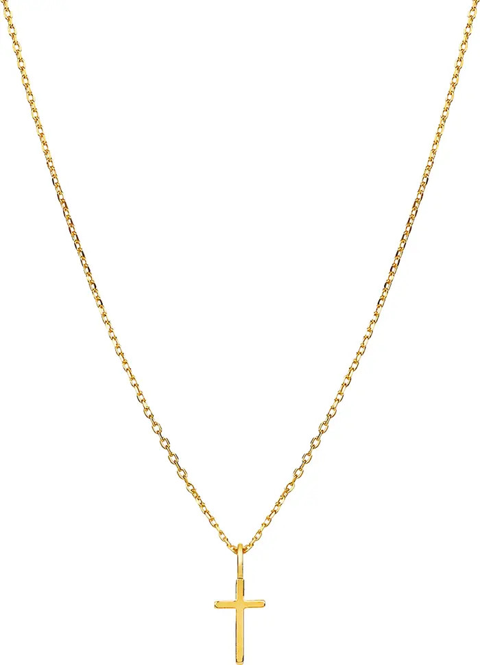 Bearfruit Jewelry 14k Gold Plated Marielle Mini Cross Necklace Holiday Gift Idea | Nordstrom | Nordstrom