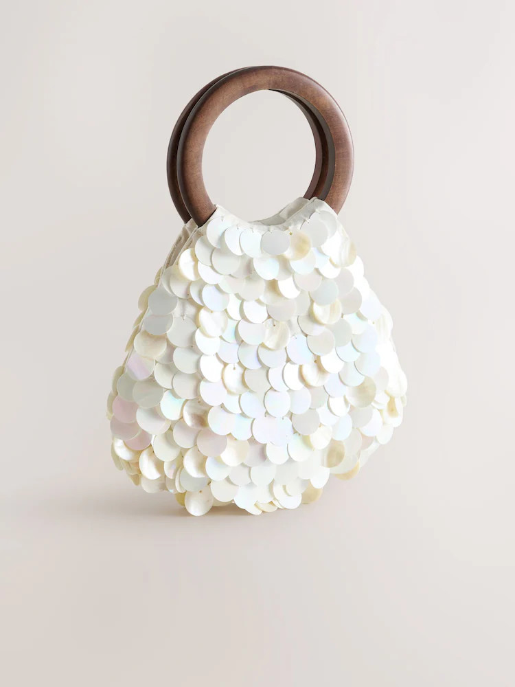 Pearl White Shell Effect Hand Held Bag | Next EU