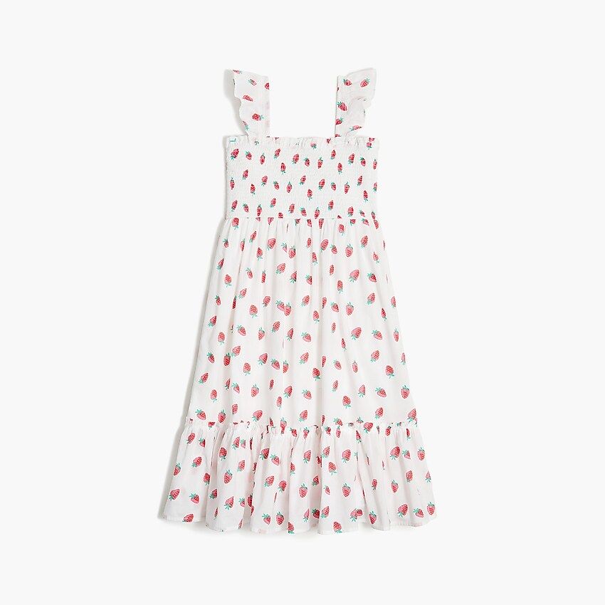 Girls' strawberry ruffle-sleeve dress | J.Crew Factory