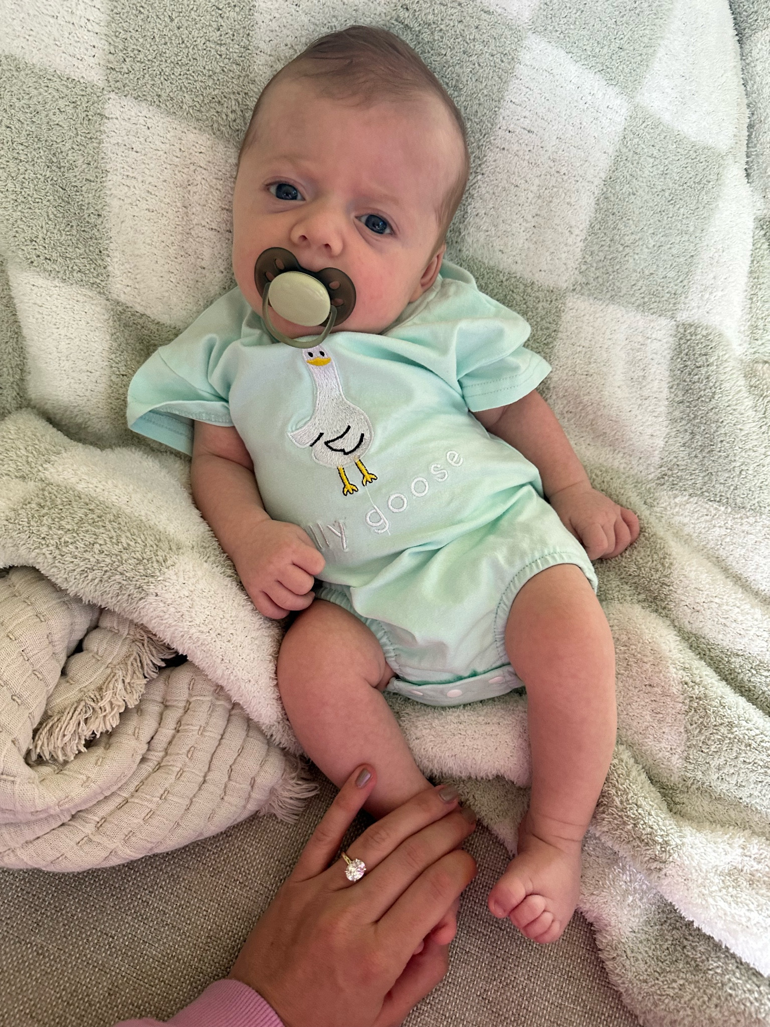 Silly goose onesie for my baby boy from Amazon and cuddled up in our favorite checkerboard plush blanket!

#LTKBaby #LTKKids #LTKStyleTip