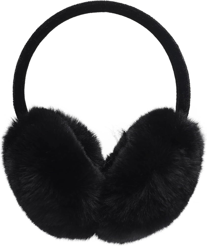 ZLYC Womens Girls Winter Fashion Adjustable Faux Fur EarMuffs Ear Warmers | Amazon (US)