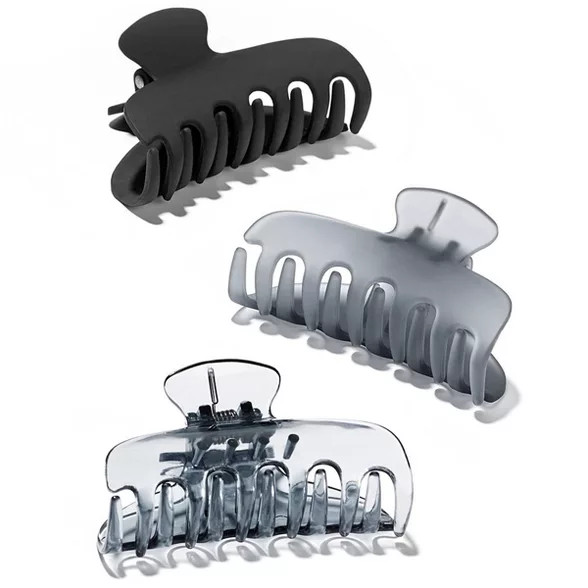 Leandro Limited Trio Jaw Clips - Black/Gray - 3pc | Target