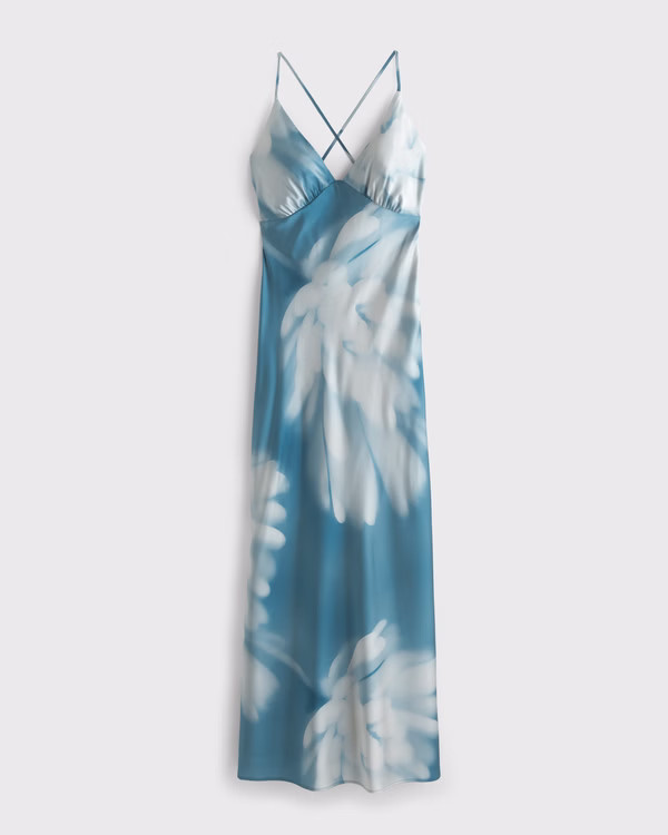 The A&F Julia Slip Tie-Back Maxi Dress | Abercrombie & Fitch (US)