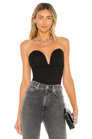 superdown Gianna Sweetheart Bodysuit in Black from Revolve.com | Revolve Clothing (Global)