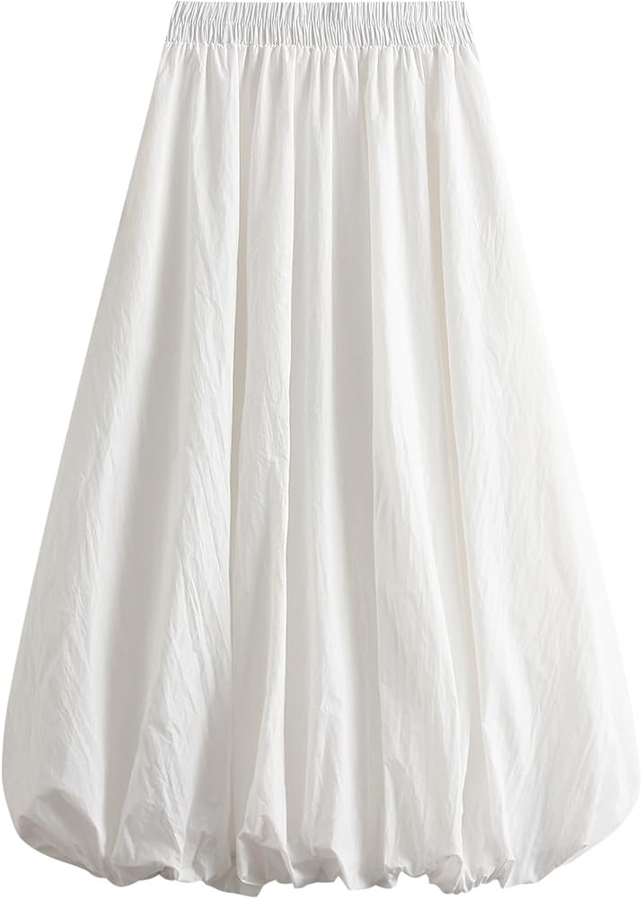 Women's Elegant Balloon Maxi Skirts High Waist A-Line Casual Flowy Skirts Y2K Going Out Streetwea... | Amazon (US)