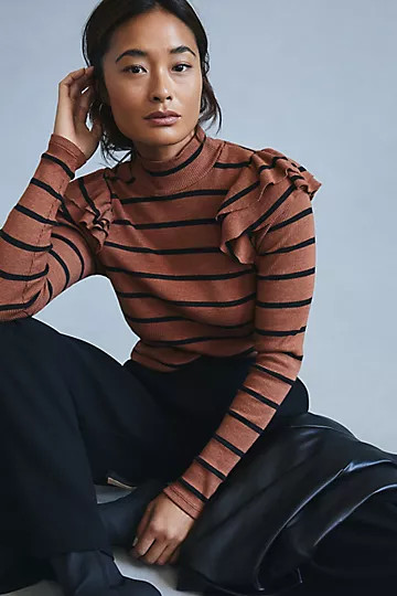 T.La Ruffled Turtleneck Top | Anthropologie (US)