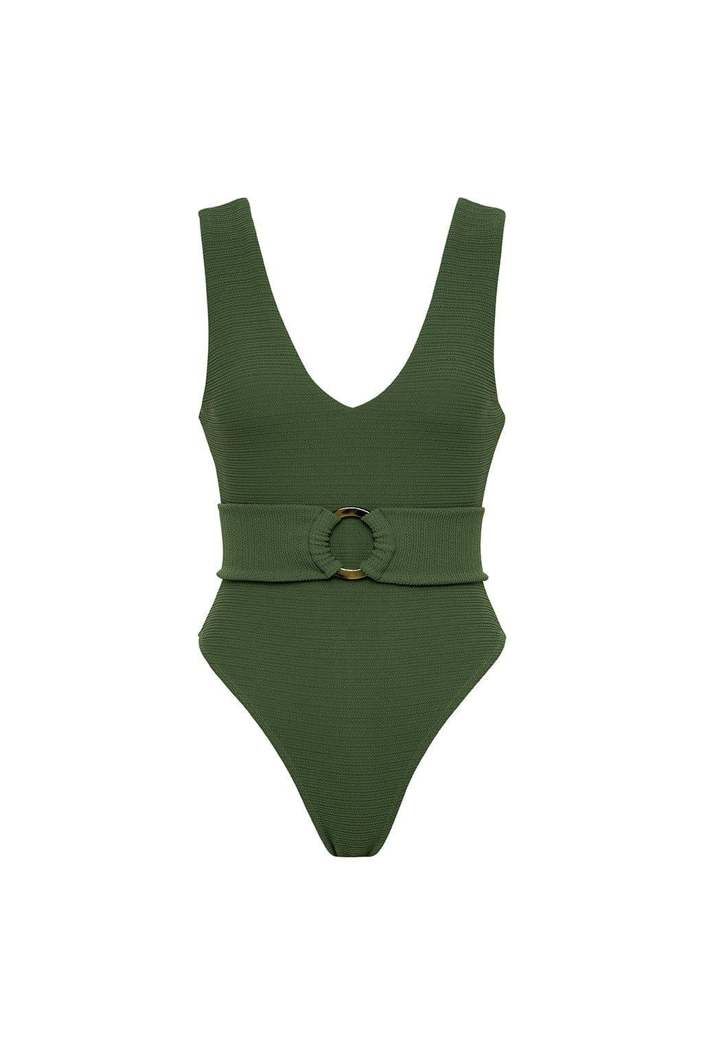 Olive Micro Scrunch Kim One-Piece | Montce