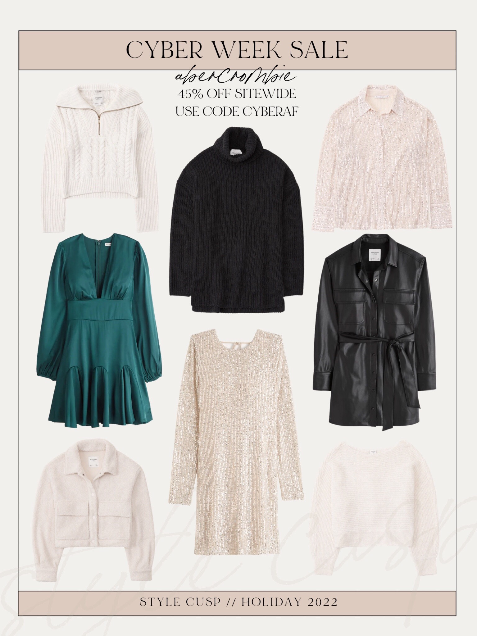 Abercrombie 45% off. Use code CYBERAF

#LTKCyberweek #LTKsalealert #LTKSeasonal