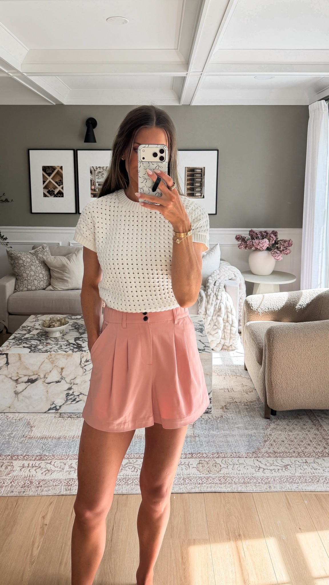 New @Varley arrivals! I now have these shorts and four different colors, they are so good! They run a little big so I size down one size. This knit top is so chic and easy to mix and match with anything!￼

#LTKootd #LTKTall #LTKmomlife